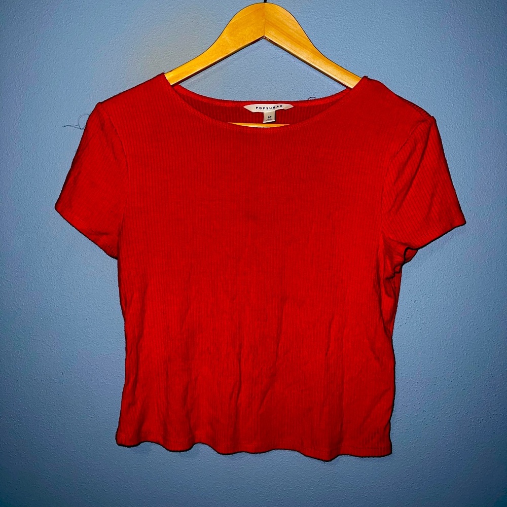 red sport material top